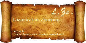Lazarovics Zsombor névjegykártya